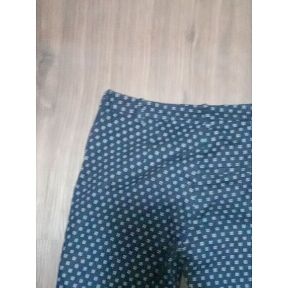 H&m Pants Womens Size 6 Navy Blue Print Stretch Cropped Side Closure - Picture 10 of 11